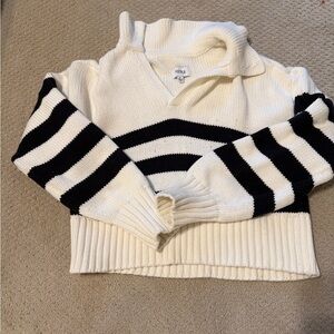 Pistola Women's Black and White V-Neck Sweater